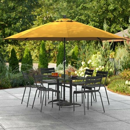 LANCASTER TABLE & SEATING 11' Yellow Crank Lift Aluminum Umbrella 164UMBAL11YL
